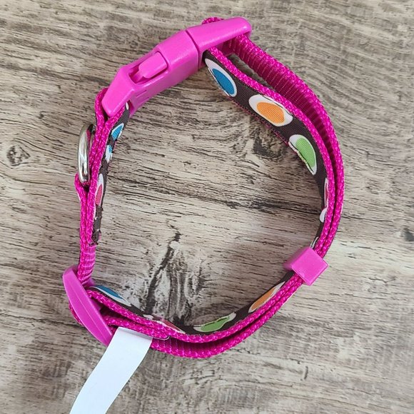 Top Paw Pink Groovy Dot Collar for Dogs - Size Small Neck 9-17" Adjustable - Picture 4 of 6